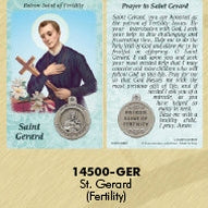 25-Pack - Healing Saints Prayer Card with Pendant - Saint Gerard- Patron Saint of Fertility
