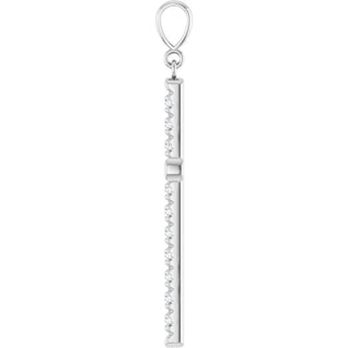 14K White 1 CTW Natural Diamond French-Set Cross Pendant 