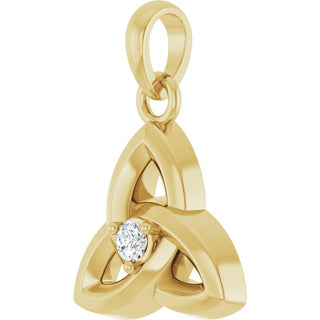 14K Yellow .03 CT Lab-Grown Diamond Celtic-Inspired Pendant