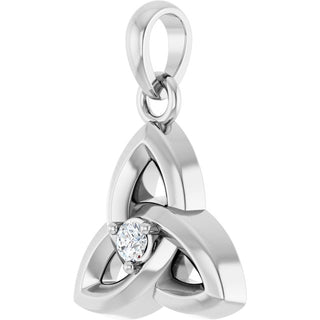 Sterling Silver .03 CT Natural Diamond Celtic-Inspired Pendant