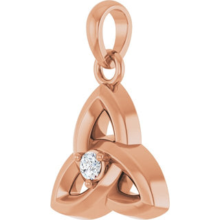 14K Rose .03 CT Natural Diamond Celtic-Inspired Pendant