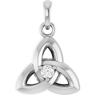 Sterling Silver .03 CT Lab-Grown Diamond Celtic-Inspired Pendant