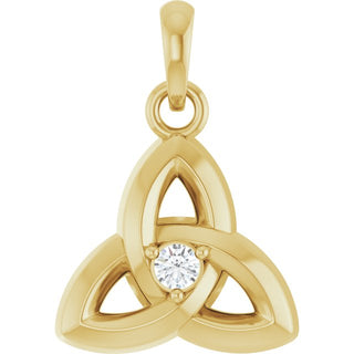 14K Yellow .03 CT Lab-Grown Diamond Celtic-Inspired Pendant