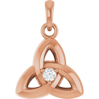 14K Rose .03 CT Lab-Grown Diamond Celtic-Inspired Pendant