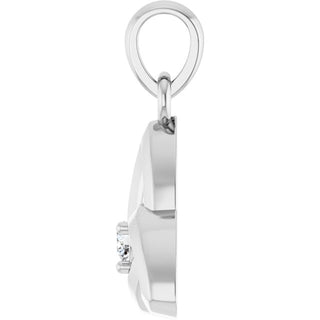 Sterling Silver .03 CT Lab-Grown Diamond Celtic-Inspired Pendant