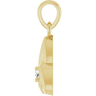 14K Yellow .03 CT Lab-Grown Diamond Celtic-Inspired Pendant