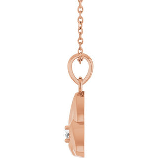 14K Rose .03 CT Natural Diamond Celtic-Inspired 16-18" Necklace