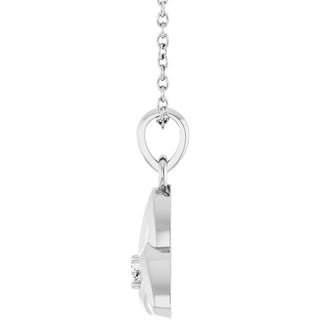 Sterling Silver .03 CT Lab-Grown Diamond Celtic-Inspired 16-18" Necklace