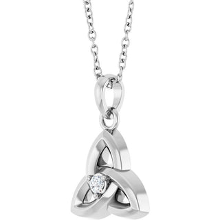 14K White .03 CT Lab-Grown Diamond Celtic-Inspired 16-18" Necklace