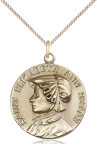 14kt Gold Filled Saint Elizabeth Ann Seton Medal | Large