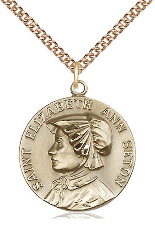 14kt Gold Filled Saint Elizabeth Ann Seton Medal | Large