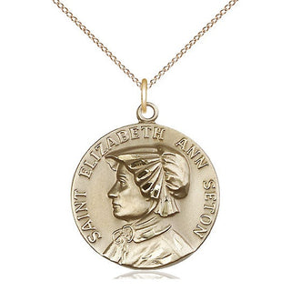 14kt Gold Saint Elizabeth Ann Seton Medal