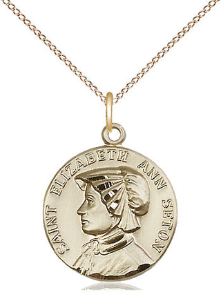 14kt Gold Filled Saint Elizabeth Ann Seton Medal | Medium