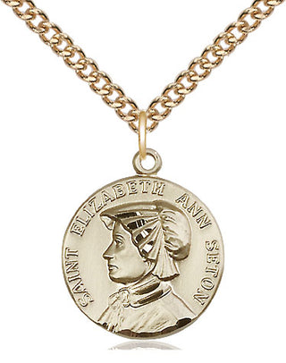 14kt Gold Filled Saint Elizabeth Ann Seton Medal | Medium