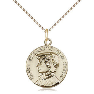 14kt Gold Saint Elizabeth Ann Seton Medal