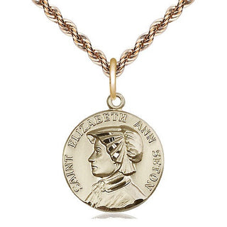 14kt Gold Saint Elizabeth Ann Seton Medal
