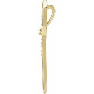 14K Yellow .08 CTW Natural Diamond Cross Pendant   