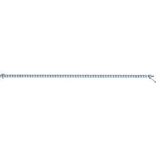 14K White Natural Aquamarine Line 7.25" Bracelet