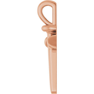 14K Rose Nail Cross Pendant