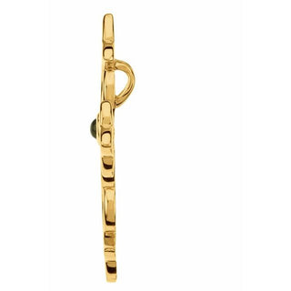 14K Yellow Natural Peridot Cross Pendant