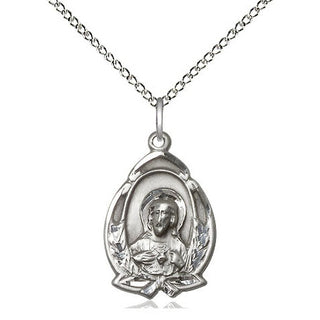 Sterling Silver Scapular Medal Religious Jewelry