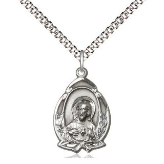 Sterling Silver Scapular Medal Religious Jewelry