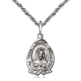 Sterling Silver Scapular Medal Religious Jewelry