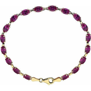 14K Yellow Lab-Grown Ruby 7.25" Bracelet
