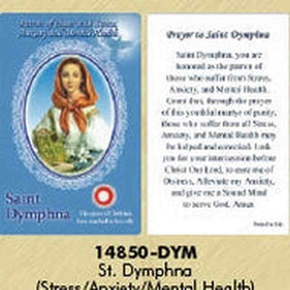 25-Pack - Healing Saints Relic Cards - Saint Dymphna, Patron Saint of Stress, Anxiety and Mental Disorders