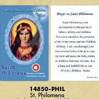 25-Pack - Healing Saints Relic Cards - Saint Philomena, Patron Saint of Child Illnesses
