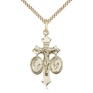 14kt Gold Filled Jesus, Mary & Joseph Medal Catholic Jewelry