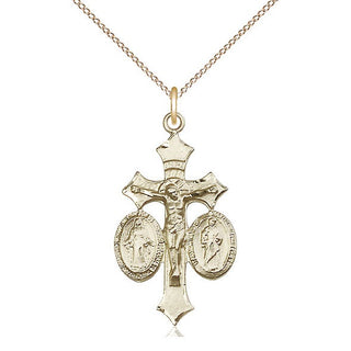 14kt Gold Filled Jesus, Mary & Joseph Medal Catholic Jewelry