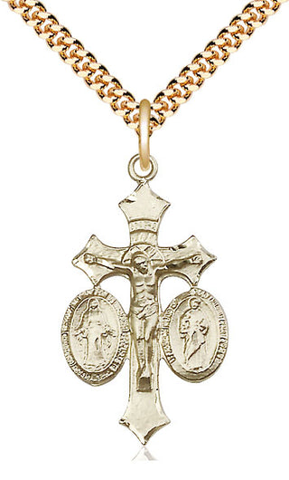 14kt Gold Filled Jesus, Mary & Joseph Medal Catholic Jewelry