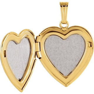 14K Yellow .02 CT Natural Diamond Heart Locket