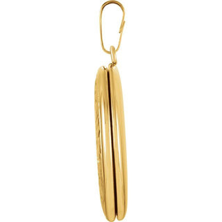 14K Yellow Oval Floral Locket 