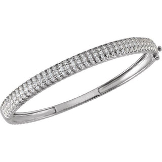 14K White 1 3/8 CTW Lab-Grown Diamond Bangle 7" Bracelet