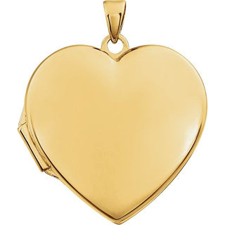 14K Yellow Engravable Heart Locket 