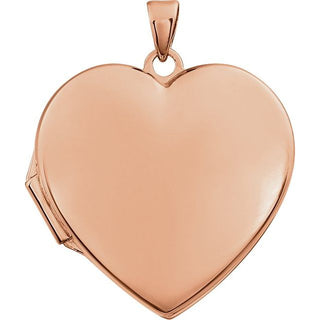 14K Rose Engravable Heart Locket 