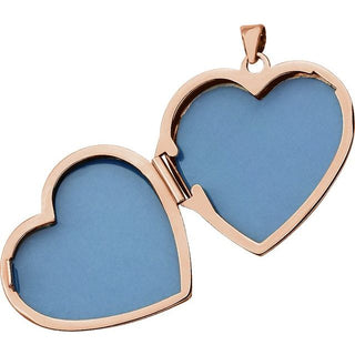14K Rose Engravable Heart Locket 