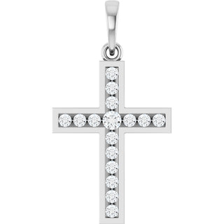 Sterling Silver 1/4 CTW Lab-Grown Diamond Cross Pendant