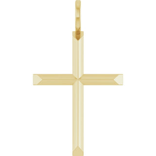 14K Yellow Knife-Edge Cross Pendant