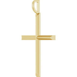 14K Yellow Knife-Edge Cross Pendant