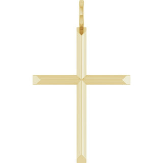 14K Yellow Knife-Edge Cross Pendant