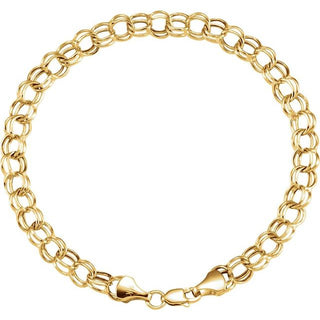 14K Yellow 7.9 mm Hollow Double Cable 7 1/4" Chain