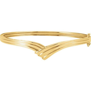 14K Yellow Hinged Bangle 6 1/2" Bracelet