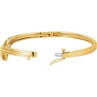 14K Yellow Hinged Bangle 6 1/2" Bracelet