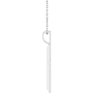 Platinum Knife-Edge Cross 16-18" Necklace