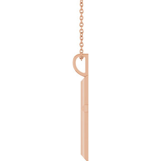 14K Rose Knife-Edge Cross 16-18" Necklace