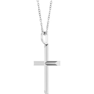 Sterling Silver Knife-Edge Cross 16-18" Necklace