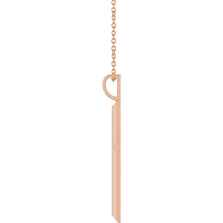 14K Rose Knife-Edge Cross 16-18" Necklace